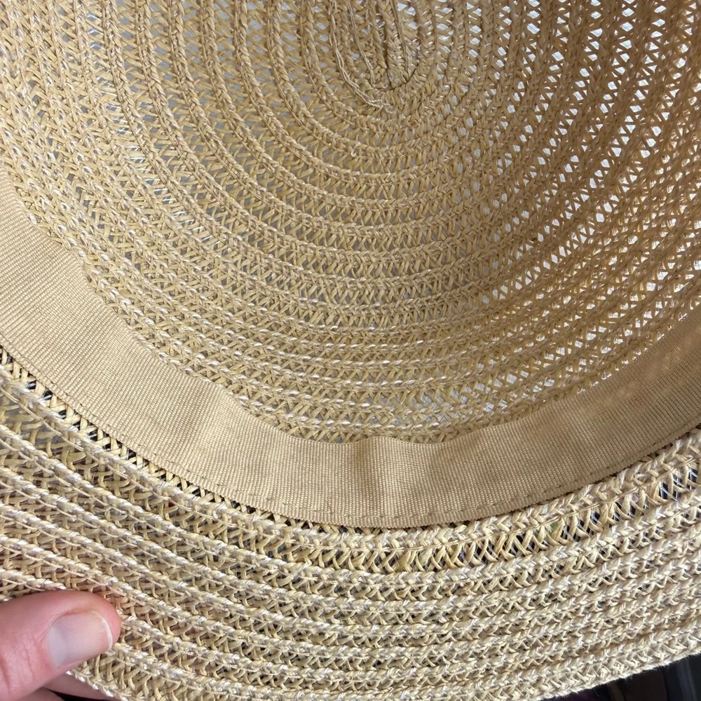 Steve Madden Colorful Pom-Pom Straw Hat beachy Shade Resort Vacation Pool